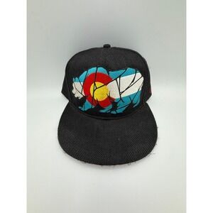 Grassroots Colorado Bear Snapback Hat Cap Black Embroidered